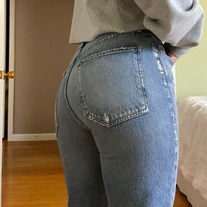 AGOLDE Riley High Rise Straight Crop Jeans